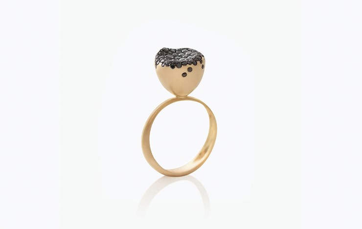  BABY MALAK FLOURISH CAVIAR SMALL ROUND RING